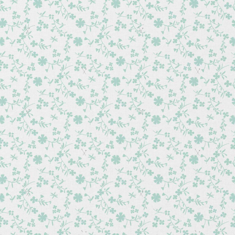 Algodón estampado MARGNEG Blanco / Menta